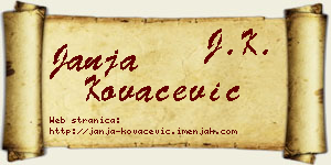 Janja Kovačević vizit kartica